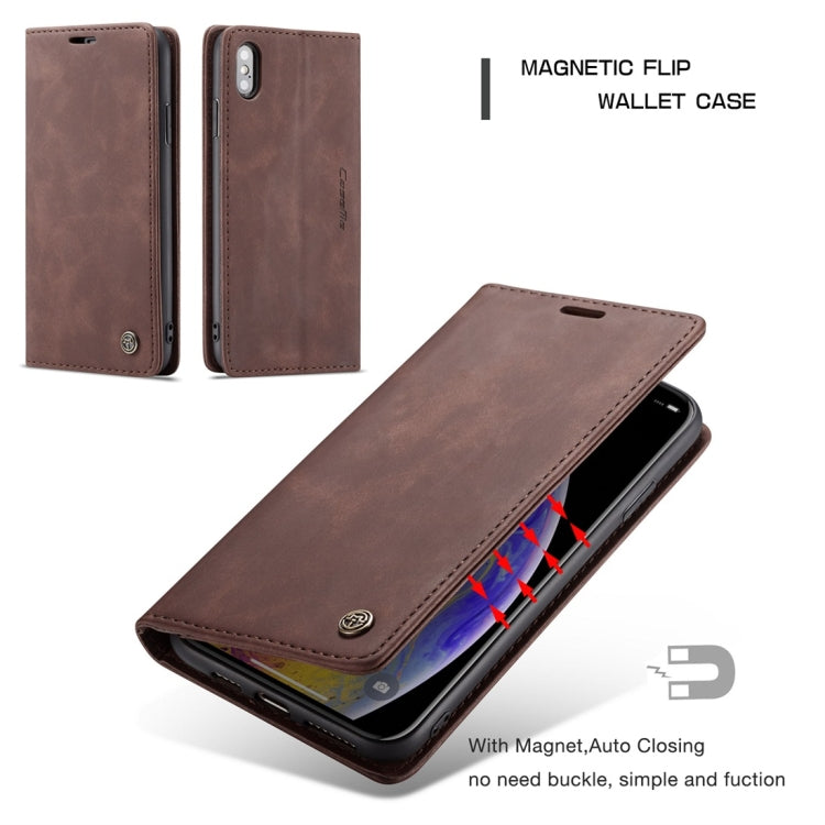 For iPhone XS Max CaseMe-013 Multifunctional Retro Frosted Horizontal Flip Leather Case with Card Slot & Holder & Wallet(Coffee) - More iPhone Cases by CaseMe | Online Shopping South Africa | PMC Jewellery | Buy Now Pay Later Mobicred