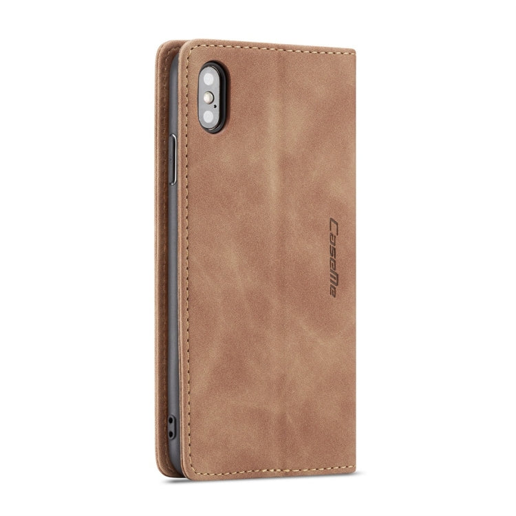 For iPhone XS Max CaseMe-013 Multifunctional Retro Frosted Horizontal Flip Leather Case with Card Slot & Holder & Wallet(Brown) - More iPhone Cases by CaseMe | Online Shopping South Africa | PMC Jewellery | Buy Now Pay Later Mobicred