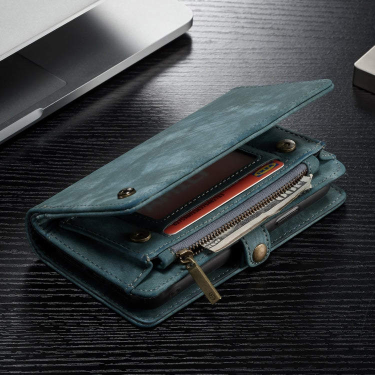 For iPhone XS Max CaseMe Detachable Multifunctional Horizontal Flip Leather Case with Card Slot & Holder & Zipper Wallet & Photo Frame (Blue) - free shipping - PMC Jewellery - Order now!