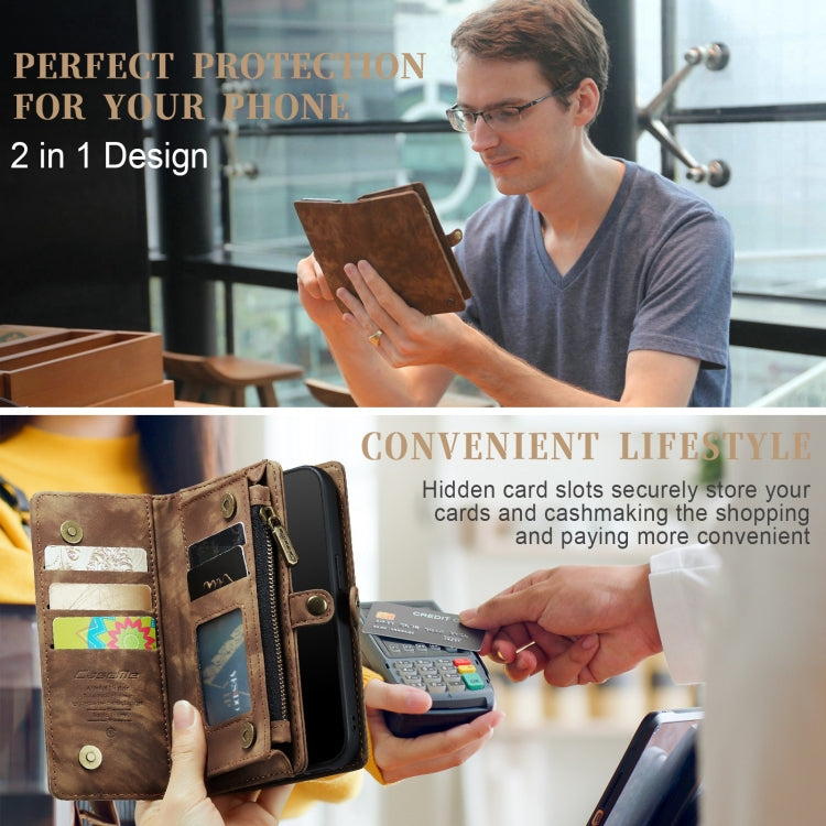For iPhone XS Max CaseMe Detachable Multifunctional Horizontal Flip Leather Case with Card Slot & Holder & Zipper Wallet & Photo Frame (Brown) - More iPhone Cases by CaseMe | Online Shopping South Africa | PMC Jewellery | Buy Now Pay Later Mobicred