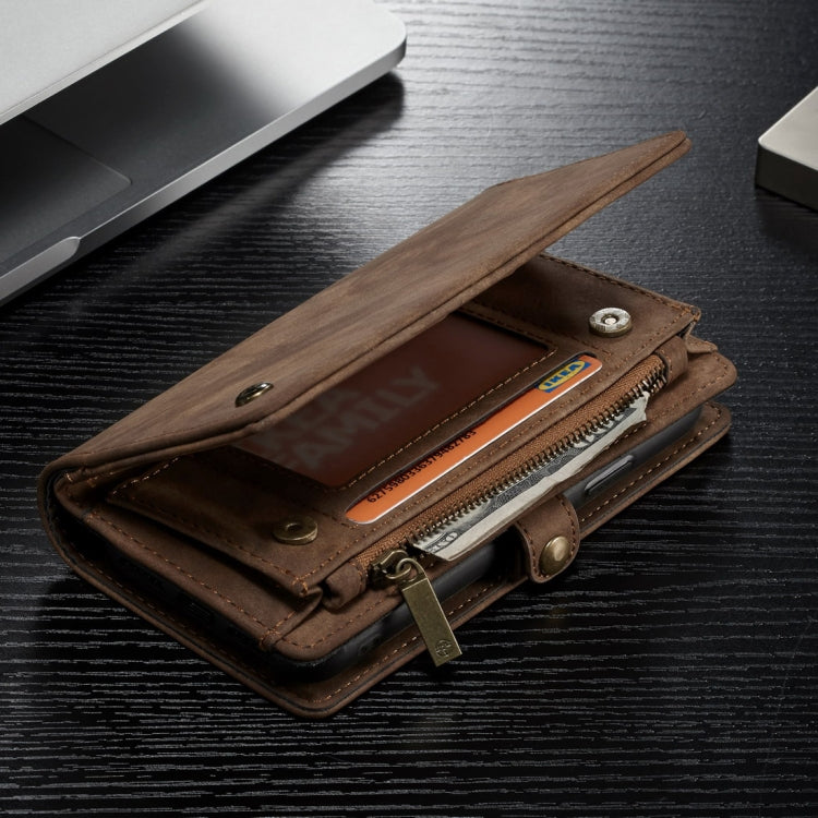 For iPhone XS Max CaseMe Detachable Multifunctional Horizontal Flip Leather Case with Card Slot & Holder & Zipper Wallet & Photo Frame (Brown) - More iPhone Cases by CaseMe | Online Shopping South Africa | PMC Jewellery | Buy Now Pay Later Mobicred