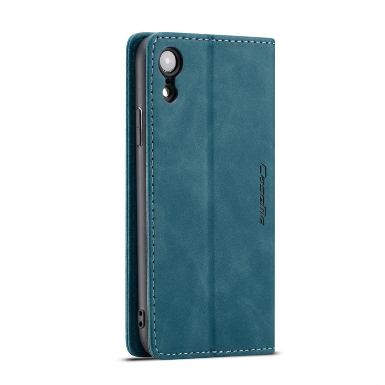 For iPhone XR CaseMe-013 Multifunctional Retro Frosted Horizontal Flip Leather Case with Card Slot & Holder & Wallet(Blue) - free shipping - PMC Jewellery - Order now!