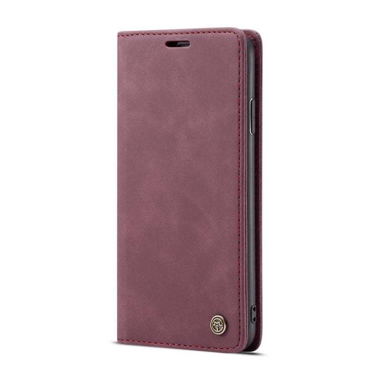 For iPhone XR CaseMe-013 Multifunctional Retro Frosted Horizontal Flip Leather Case with Card Slot & Holder & Wallet(Wine Red) - free shipping - PMC Jewellery - Order now!