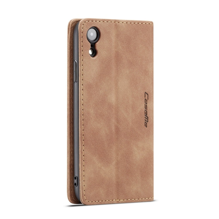 For iPhone XR CaseMe-013 Multifunctional Retro Frosted Horizontal Flip Leather Case with Card Slot & Holder & Wallet(Brown) - free shipping - PMC Jewellery - Order now!
