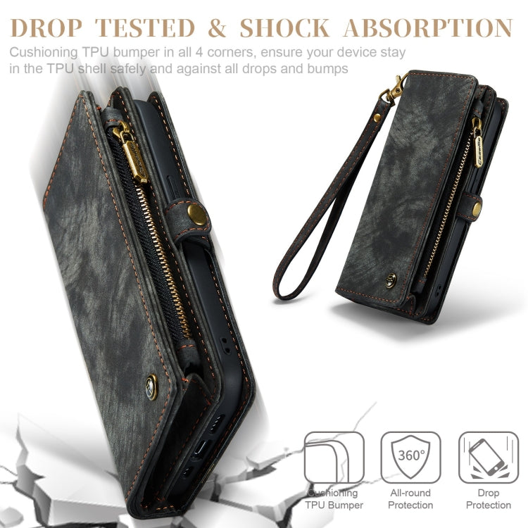 For iPhone XR CaseMe Detachable Multifunctional Horizontal Flip Leather Case with Card Slot & Holder & Zipper Wallet & Photo Frame (Black) - free shipping - PMC Jewellery - Order now!