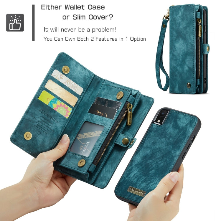 For iPhone XR CaseMe Detachable Multifunctional Horizontal Flip Leather Case with Card Slot & Holder & Zipper Wallet & Photo Frame (Blue) - free shipping - PMC Jewellery - Order now!