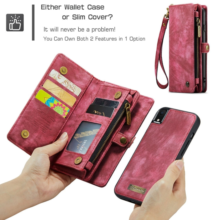 For iPhone XR CaseMe Detachable Multifunctional Horizontal Flip Leather Case with Card Slot & Holder & Zipper Wallet & Photo Frame (Red) - More iPhone Cases by CaseMe | Online Shopping South Africa | PMC Jewellery | Buy Now Pay Later Mobicred