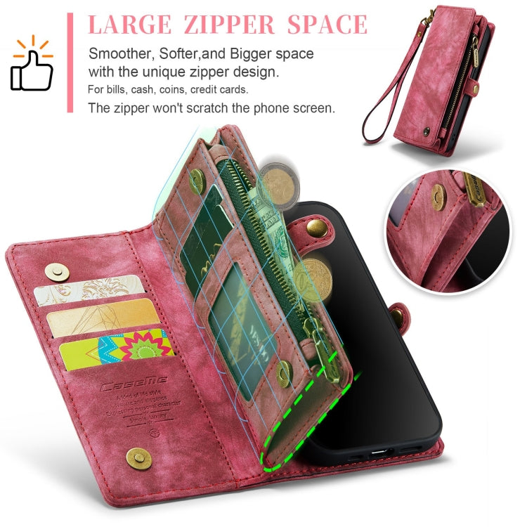 For iPhone XR CaseMe Detachable Multifunctional Horizontal Flip Leather Case with Card Slot & Holder & Zipper Wallet & Photo Frame (Red) - More iPhone Cases by CaseMe | Online Shopping South Africa | PMC Jewellery | Buy Now Pay Later Mobicred