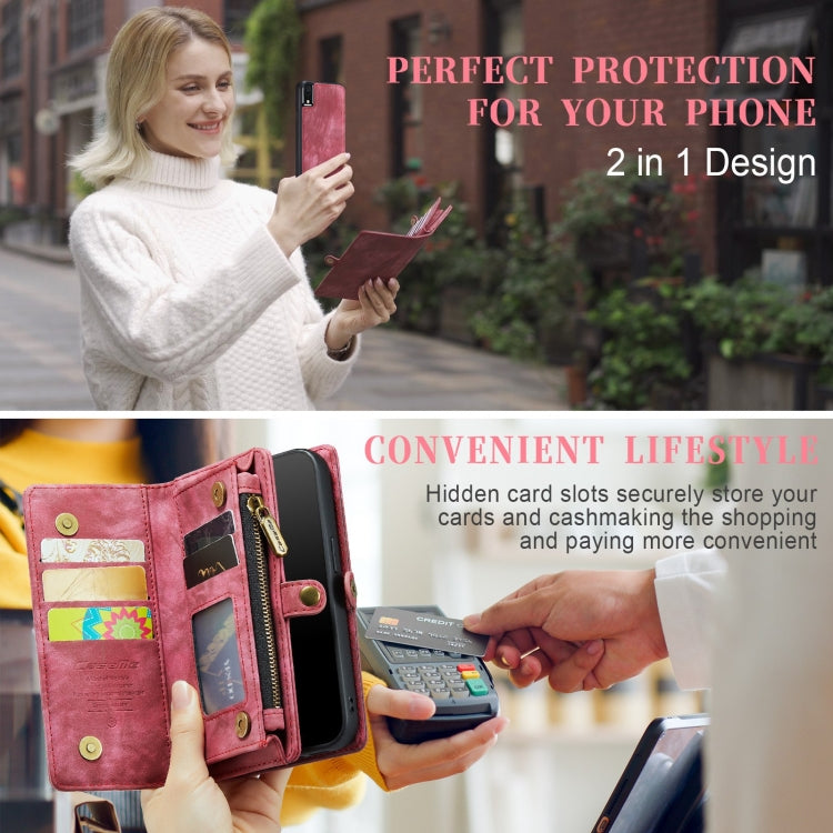 For iPhone XR CaseMe Detachable Multifunctional Horizontal Flip Leather Case with Card Slot & Holder & Zipper Wallet & Photo Frame (Red) - More iPhone Cases by CaseMe | Online Shopping South Africa | PMC Jewellery | Buy Now Pay Later Mobicred