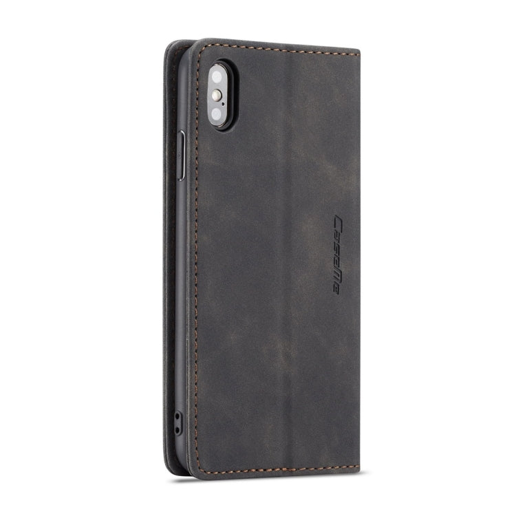 For iPhone X / XS CaseMe-013 Multifunctional Retro Frosted Horizontal Flip Leather Case with Card Slot & Holder & Wallet(Black) - free shipping - PMC Jewellery - Order now!