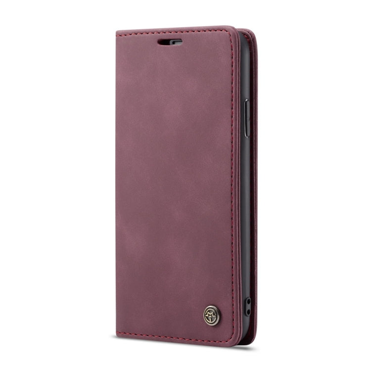 For iPhone X / XS CaseMe-013 Multifunctional Retro Frosted Horizontal Flip Leather Case with Card Slot & Holder & Wallet(Wine Red) - free shipping - PMC Jewellery - Order now!