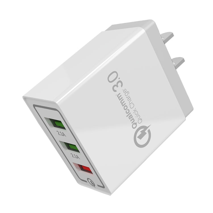 AR-QC-03 2.1A 3 USB Ports Quick Charger Travel Charger, US Plug (Grey) - free shipping - PMC Jewellery - Order now!