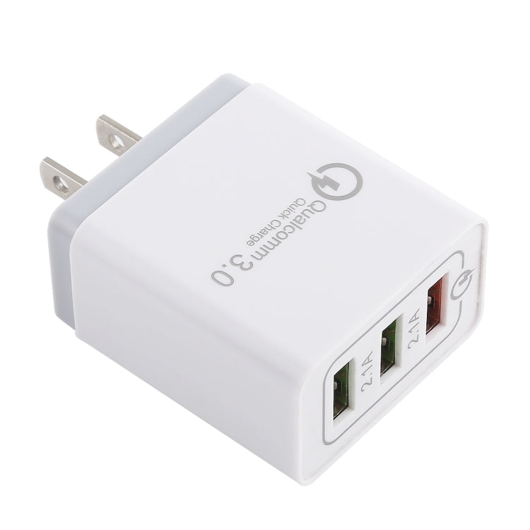 AR-QC-03 2.1A 3 USB Ports Quick Charger Travel Charger, US Plug (Grey) - free shipping - PMC Jewellery - Order now!