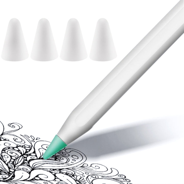 4 PCS Non-slip Mute Wear-resistant Nib Cover for Apple Pencil 1 / 2(White) - Pencil Accessories by PMC Jewellery | Online Shopping South Africa | PMC Jewellery | Buy Now Pay Later Mobicred