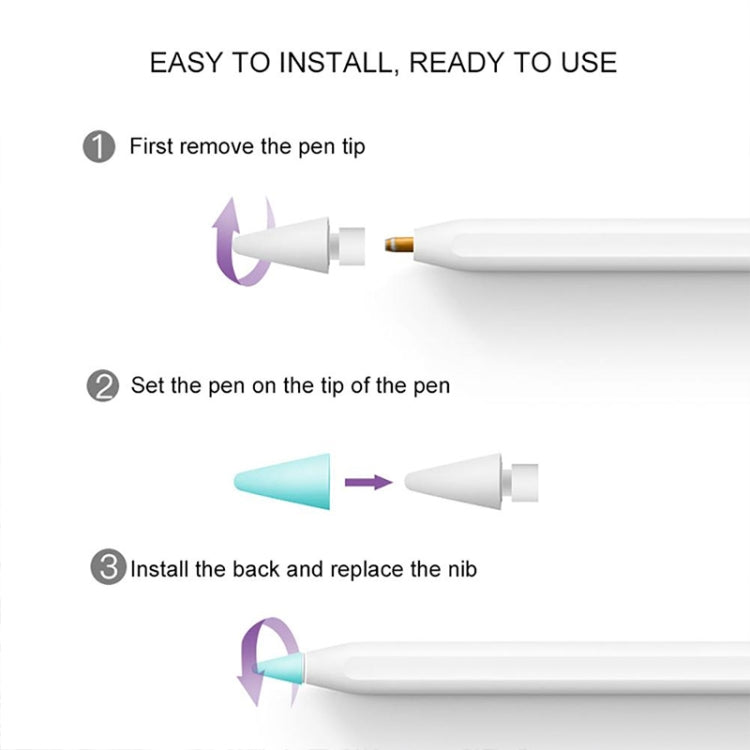 4 PCS Non-slip Mute Wear-resistant Nib Cover for Apple Pencil 1 / 2(White) - Pencil Accessories by PMC Jewellery | Online Shopping South Africa | PMC Jewellery | Buy Now Pay Later Mobicred