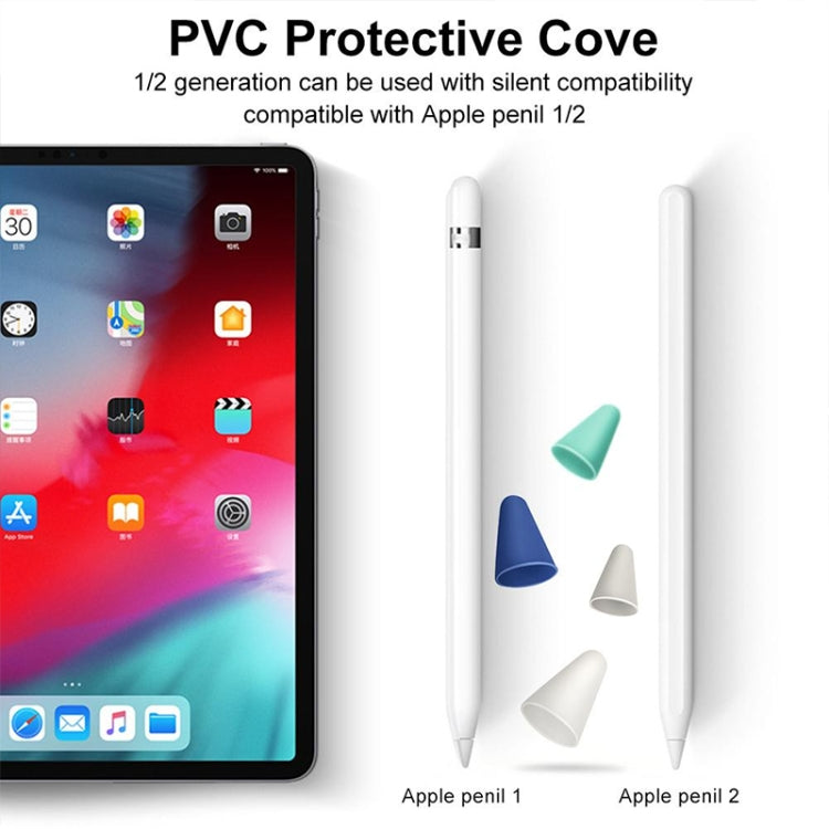 4 PCS Non-slip Mute Wear-resistant Nib Cover for Apple Pencil 1 / 2(White) - Pencil Accessories by PMC Jewellery | Online Shopping South Africa | PMC Jewellery | Buy Now Pay Later Mobicred