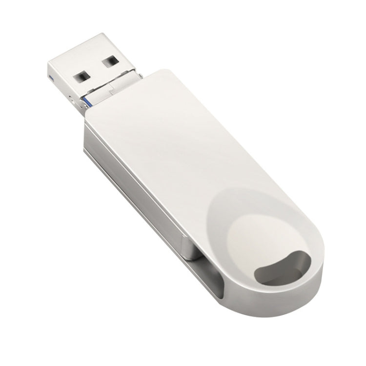 S29 3 in 1 256GB Micro USB + USB + 8 Pin Interface Metal Twister Flash Disk(Silver) - USB Flash Drives by PMC Jewellery | Online Shopping South Africa | PMC Jewellery | Buy Now Pay Later Mobicred