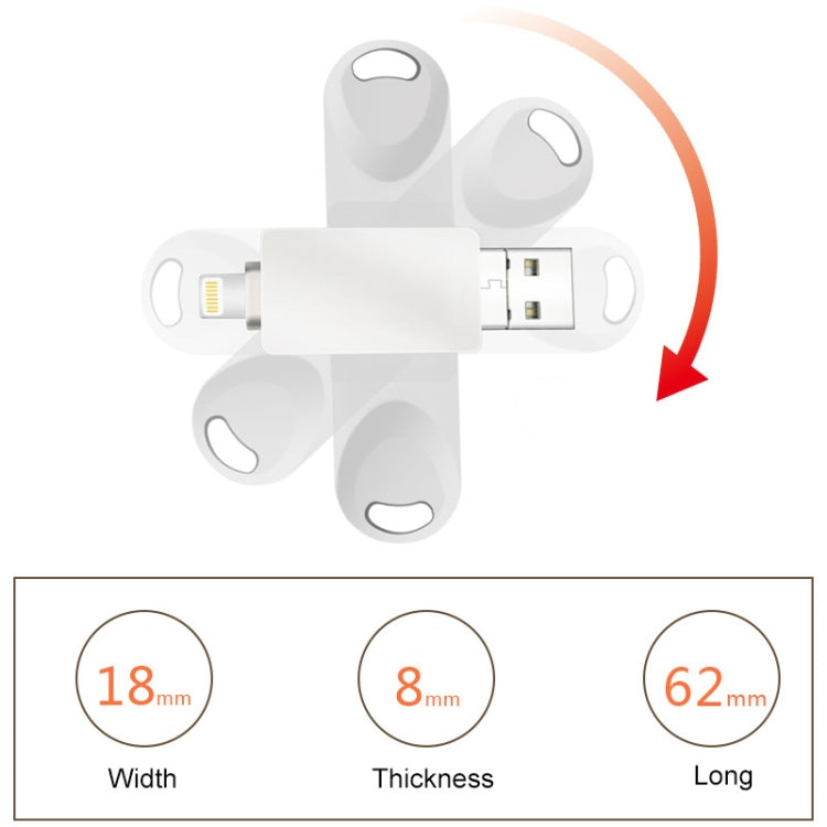 S29 3 in 1 128GB Micro USB + USB + 8 Pin Interface Metal Twister Flash Disk(Silver) - USB Flash Drives by PMC Jewellery | Online Shopping South Africa | PMC Jewellery | Buy Now Pay Later Mobicred