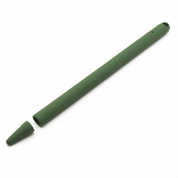 Stylus Pen Silica Gel Shockproof Protective Case for Apple Pencil 2 (Army Green) - Pencil Accessories by PMC Jewellery | Online Shopping South Africa | PMC Jewellery | Buy Now Pay Later Mobicred