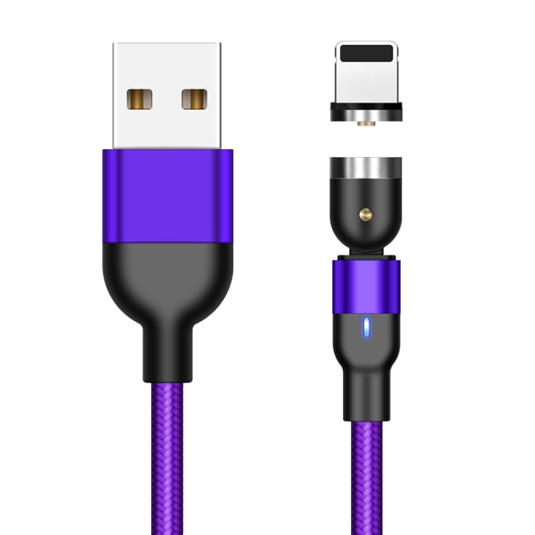 1m 2A Output USB to 8 Pin Nylon Braided Rotate Magnetic Charging Cable(Purple) - free shipping - PMC Jewellery - Order now!