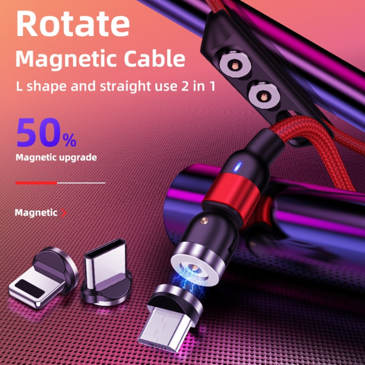 1m 2A Output 3 in 1 USB to 8 Pin + USB-C / Type-C + Micro USB Nylon Braided Rotate Magnetic Charging Cable (Purple) - Charging Cable & Head by PMC Jewellery | Online Shopping South Africa | PMC Jewellery | Buy Now Pay Later Mobicred