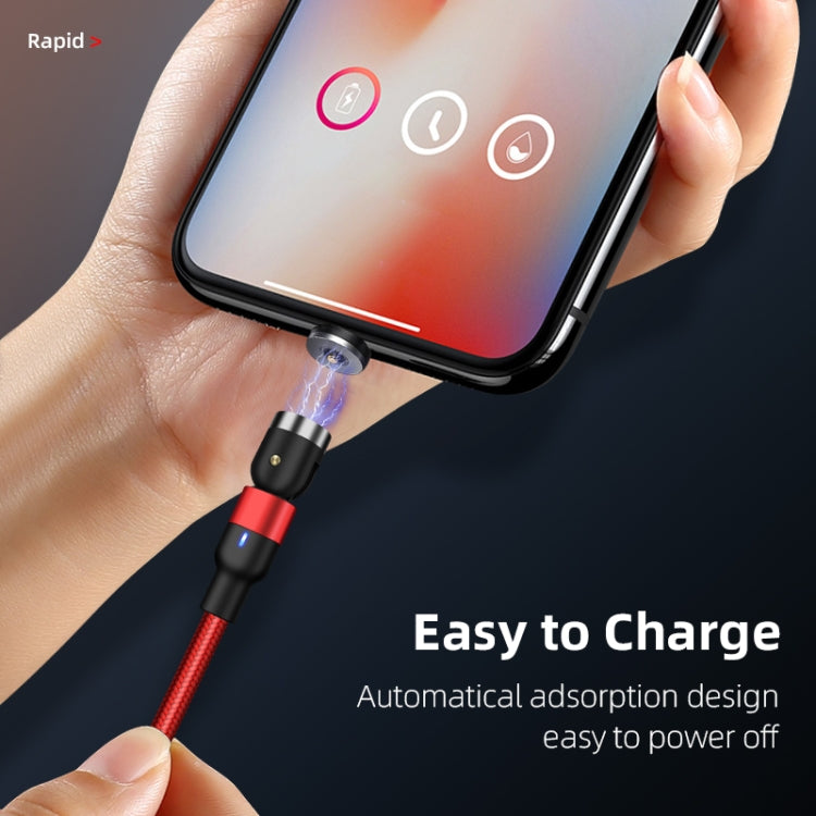 1m 2A Output 3 in 1 USB to 8 Pin + USB-C / Type-C + Micro USB Nylon Braided Rotate Magnetic Charging Cable (Purple) - Charging Cable & Head by PMC Jewellery | Online Shopping South Africa | PMC Jewellery | Buy Now Pay Later Mobicred