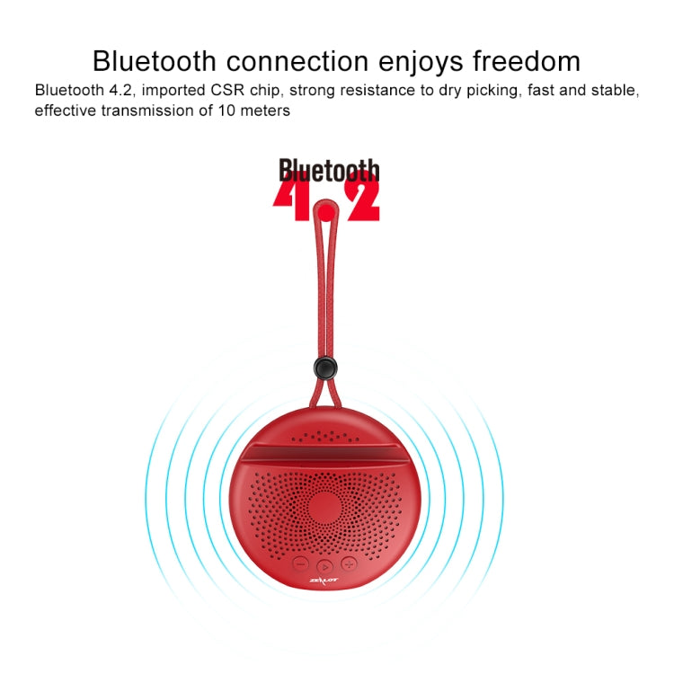 ZEALOT S24 Portable Stereo Bluetooth Speaker with Lanyard & Mobile Card Slot Holder, Supports Hands-free Call & TF Card (Red) - free shipping - PMC Jewellery - Order now!
