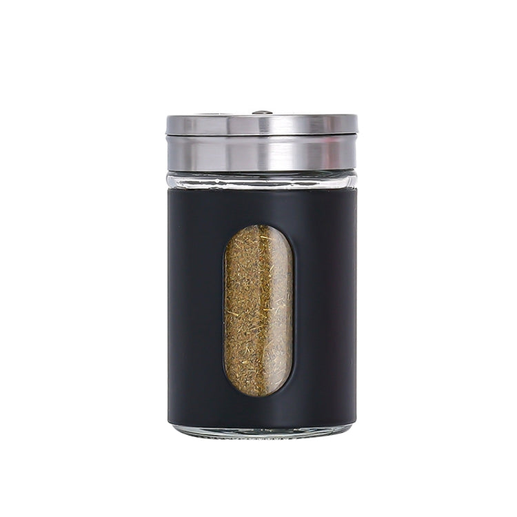Stainless Steel Lid Glass Seasoning Jar Kitchen Supplies (Black) - Condiment Bottles & Hip Flasks by PMC TechLife | Online Shopping South Africa | PMC TechLife | Buy Now Pay Later Mobicred