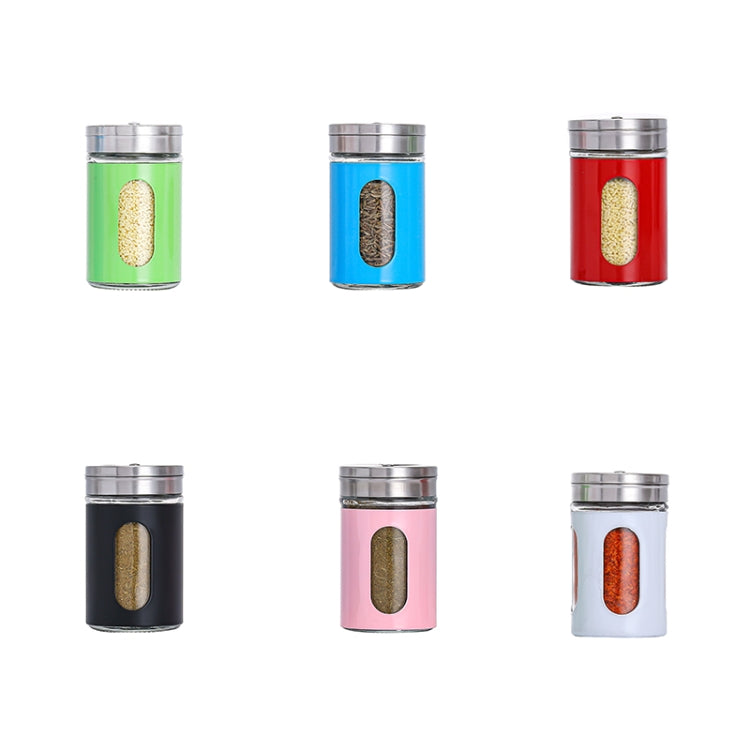 Stainless Steel Lid Glass Seasoning Jar Kitchen Supplies (Black) - Condiment Bottles & Hip Flasks by PMC TechLife | Online Shopping South Africa | PMC TechLife | Buy Now Pay Later Mobicred