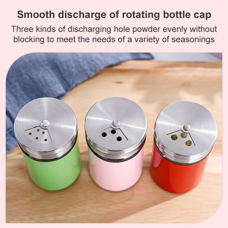 Stainless Steel Lid Glass Seasoning Jar Kitchen Supplies (Black) - Condiment Bottles & Hip Flasks by PMC TechLife | Online Shopping South Africa | PMC TechLife | Buy Now Pay Later Mobicred