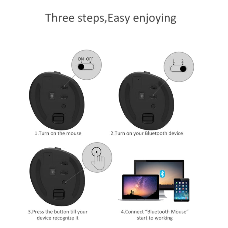 DELUX M618 Mini 2.4G Wireless 2400DPI USB Rechargeable Ergonomic Vertical Mouse(Grey) - free shipping - PMC Jewellery - Order now!