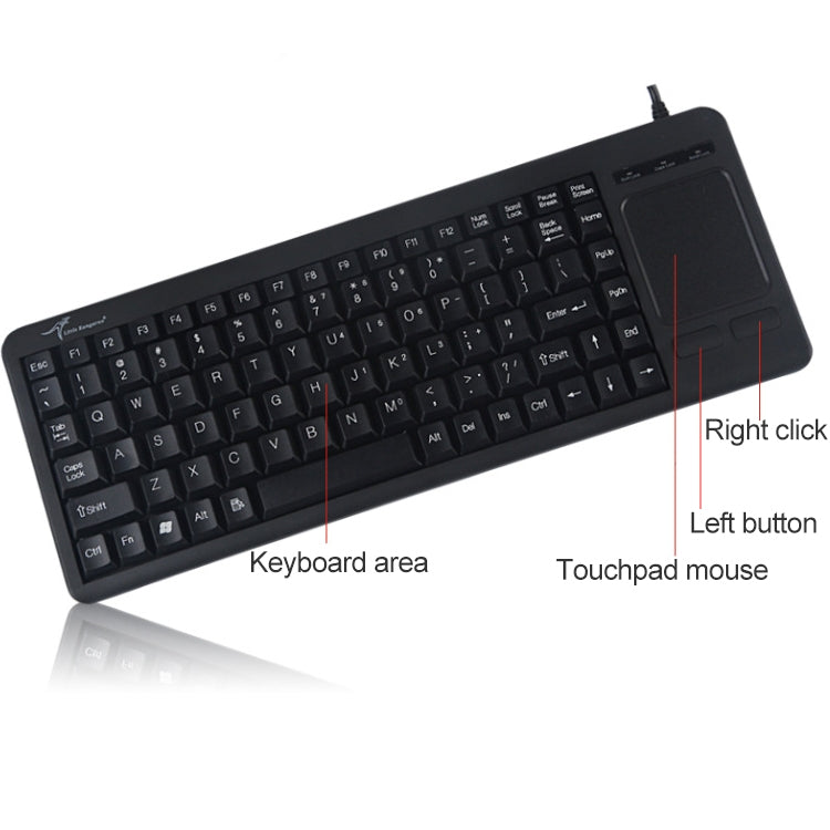 DS-8800 PS / 2 Interface Prevent Water Splashing Laser Engraving Character One-piece Wired Touchpad Keyboard, Length: 1.5m - Wired Keyboard by PMC Jewellery | Online Shopping South Africa | PMC Jewellery | Buy Now Pay Later Mobicred