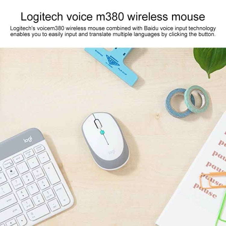 Logitech Voice M380 4 Buttons Smart Voice Input Wireless Mouse (Silver Grey) - free shipping - PMC Jewellery - Order now!