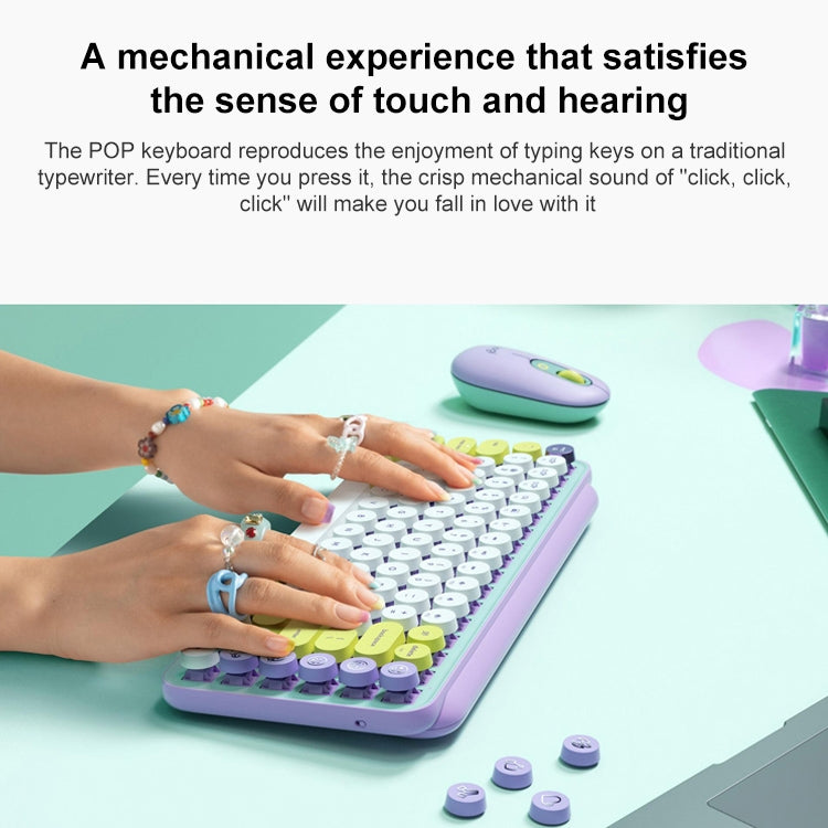 Logitech POP KEYS Round Button Bluetooth Mechanical Keyboard (Purple) - free shipping - PMC Jewellery - Order now!