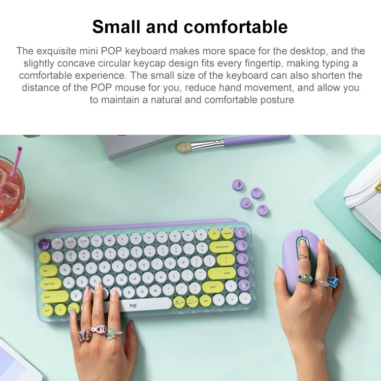 Logitech POP KEYS Round Button Bluetooth Mechanical Keyboard (Purple) - free shipping - PMC Jewellery - Order now!