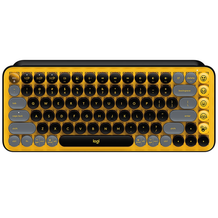 Logitech POP KEYS Round Button Bluetooth Mechanical Keyboard(Yellow) - free shipping - PMC Jewellery - Order now!