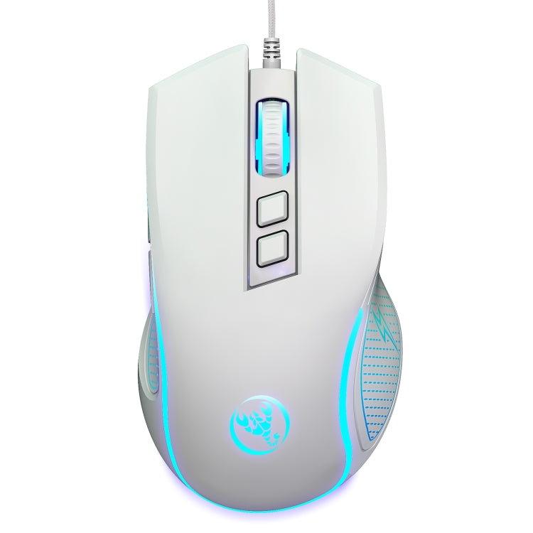 HXSJ X100 7-buttons 3600 DPI Cool Glowing Wired Gaming Mouse, Cable Length: 1.5m (White) - Wired Mice by HXSJ | Online Shopping South Africa | PMC TechLife | Buy Now Pay Later Mobicred