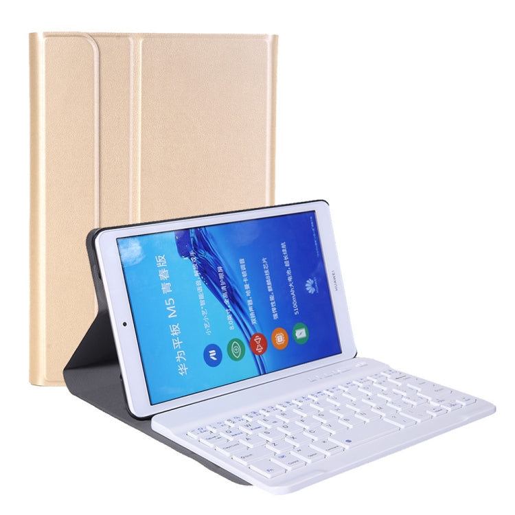A0M5 Detachable Bluetooth Keyboard + Ultrathin Horizontal Flip Leather Tablet Case for Huawei MediaPad M5 & Honor Tab 5 8 inch, with Holder(Gold) - Huawei Keyboard by PMC TechLife | Online Shopping South Africa | PMC TechLife