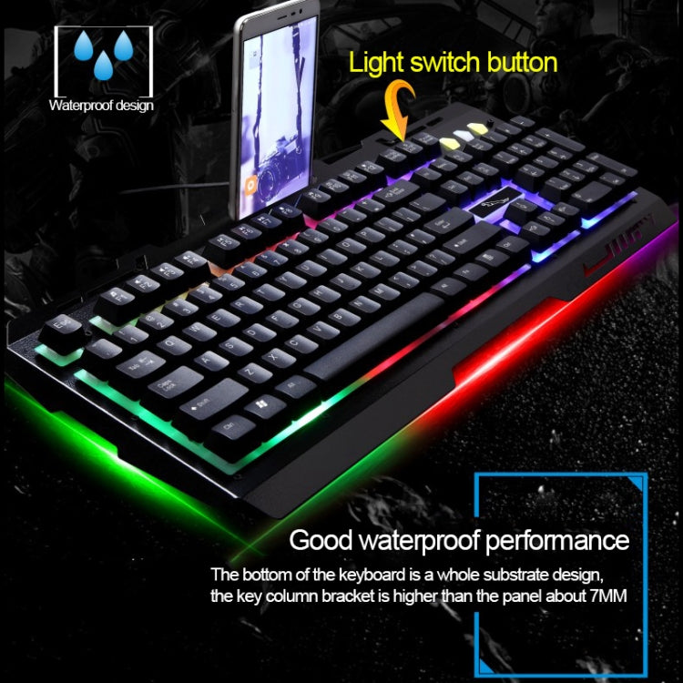 ZGB G700 104 Keys USB Wired Mechanical Feel Glowing Metal Panel Suspension Gaming Keyboard with Phone Holder(Black) - Wired Keyboard by PMC Jewellery | Online Shopping South Africa | PMC Jewellery | Buy Now Pay Later Mobicred