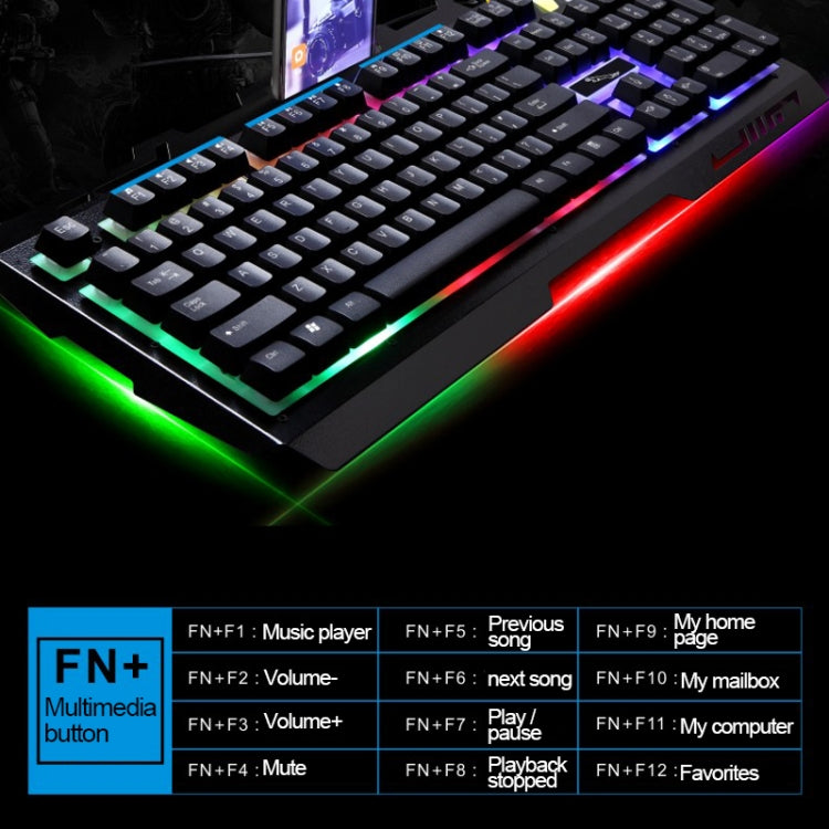 ZGB G700 104 Keys USB Wired Mechanical Feel Glowing Metal Panel Suspension Gaming Keyboard with Phone Holder(Black) - Wired Keyboard by PMC Jewellery | Online Shopping South Africa | PMC Jewellery | Buy Now Pay Later Mobicred