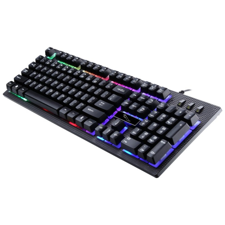 ZGB G20 1600 DPI Professional Wired Glowing Mechanical Feel Suspension Keyboard + Optical Mouse Kit for Laptop, PC(Black) - free shipping - PMC Jewellery - Order now!