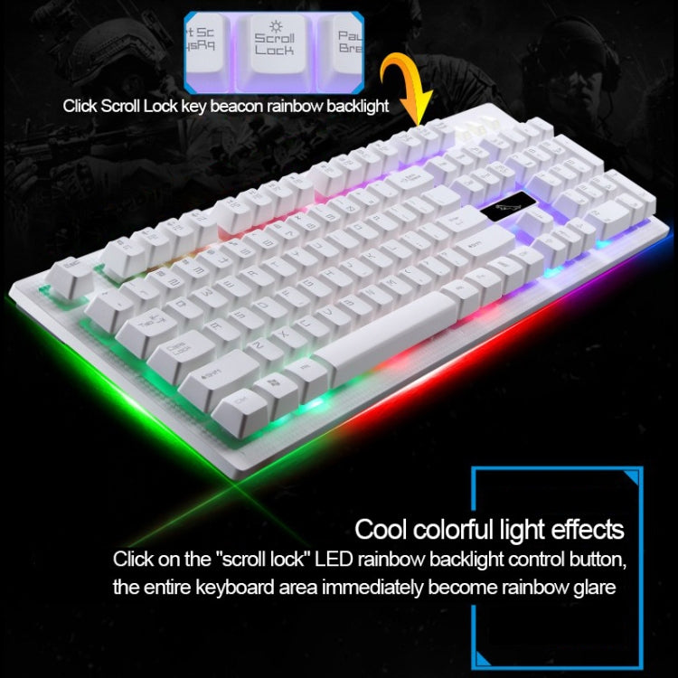 ZGB G20 1600 DPI Professional Wired Glowing Mechanical Feel Suspension Keyboard + Optical Mouse Kit for Laptop, PC(Black) - free shipping - PMC Jewellery - Order now!