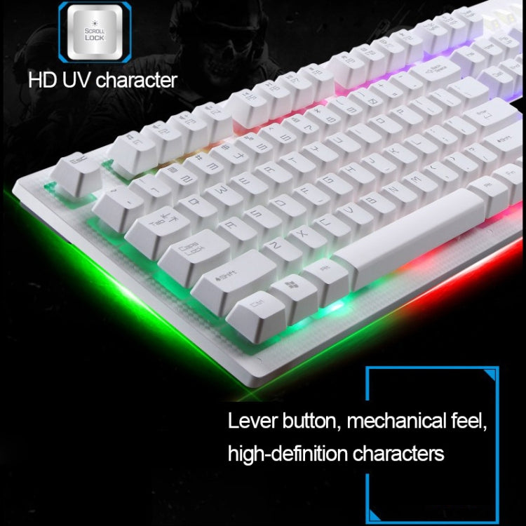 ZGB G20 1600 DPI Professional Wired Glowing Mechanical Feel Suspension Keyboard + Optical Mouse Kit for Laptop, PC(Black) - free shipping - PMC Jewellery - Order now!