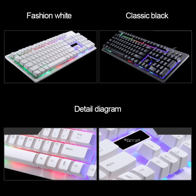 ZGB G20 1600 DPI Professional Wired Glowing Mechanical Feel Suspension Keyboard + Optical Mouse Kit for Laptop, PC(White) - Wired Keyboard by PMC TechLife | Online Shopping South Africa | PMC TechLife | Buy Now Pay Later Mobicred