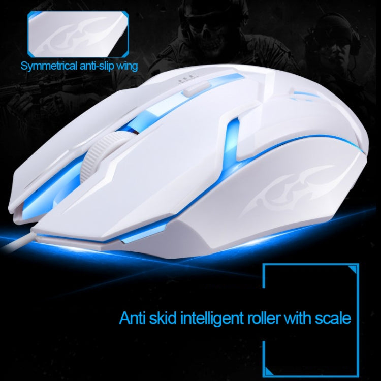 ZGB G20 1600 DPI Professional Wired Glowing Mechanical Feel Suspension Keyboard + Optical Mouse Kit for Laptop, PC(White) - Wired Keyboard by PMC TechLife | Online Shopping South Africa | PMC TechLife | Buy Now Pay Later Mobicred