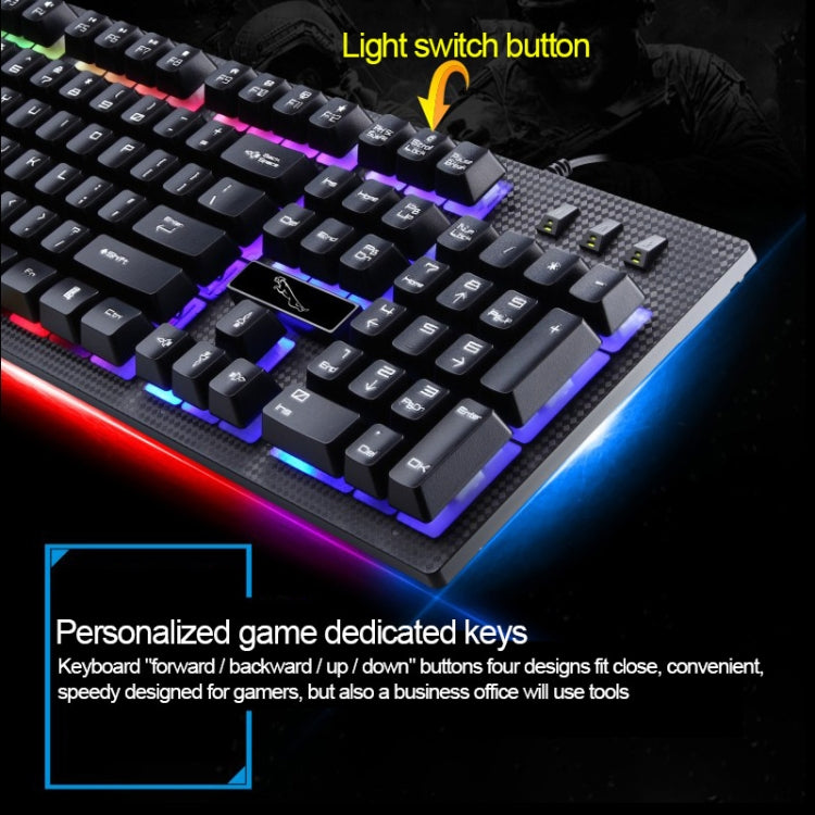 ZGB G20 1600 DPI Professional Wired Glowing Mechanical Feel Suspension Keyboard + Optical Mouse Kit for Laptop, PC(White) - Wired Keyboard by PMC TechLife | Online Shopping South Africa | PMC TechLife | Buy Now Pay Later Mobicred