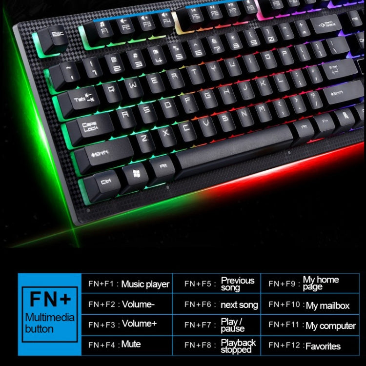 ZGB G20 1600 DPI Professional Wired Glowing Mechanical Feel Suspension Keyboard + Optical Mouse Kit for Laptop, PC(White) - Wired Keyboard by PMC TechLife | Online Shopping South Africa | PMC TechLife | Buy Now Pay Later Mobicred