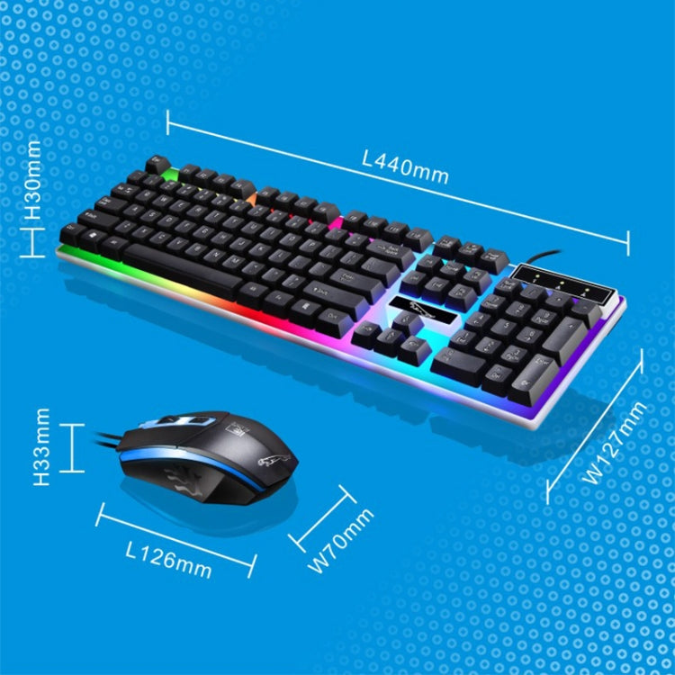 ZGB G21 1600 DPI Professional Wired Colorful Backlight Mechanical Feel Suspension Keyboard + Optical Mouse Kit for Laptop, PC(Black) - Wired Keyboard by PMC TechLife | Online Shopping South Africa | PMC TechLife | Buy Now Pay Later Mobicred