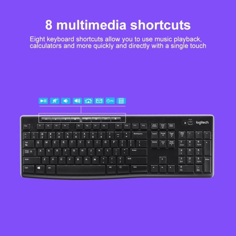 Logitech MK270 2.4GHz Wireless Keyboard + Mouse Set(Black) - free shipping - PMC Jewellery - Order now!