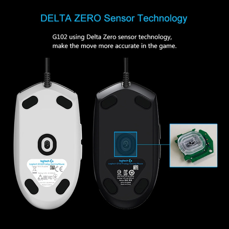 Logitech G102 6-keys RGB Glowing 6000DPI Five-speed Adjustable Wired Optical Gaming Mouse, Length: 2m (Black) - free shipping - PMC TechLife - Order now!